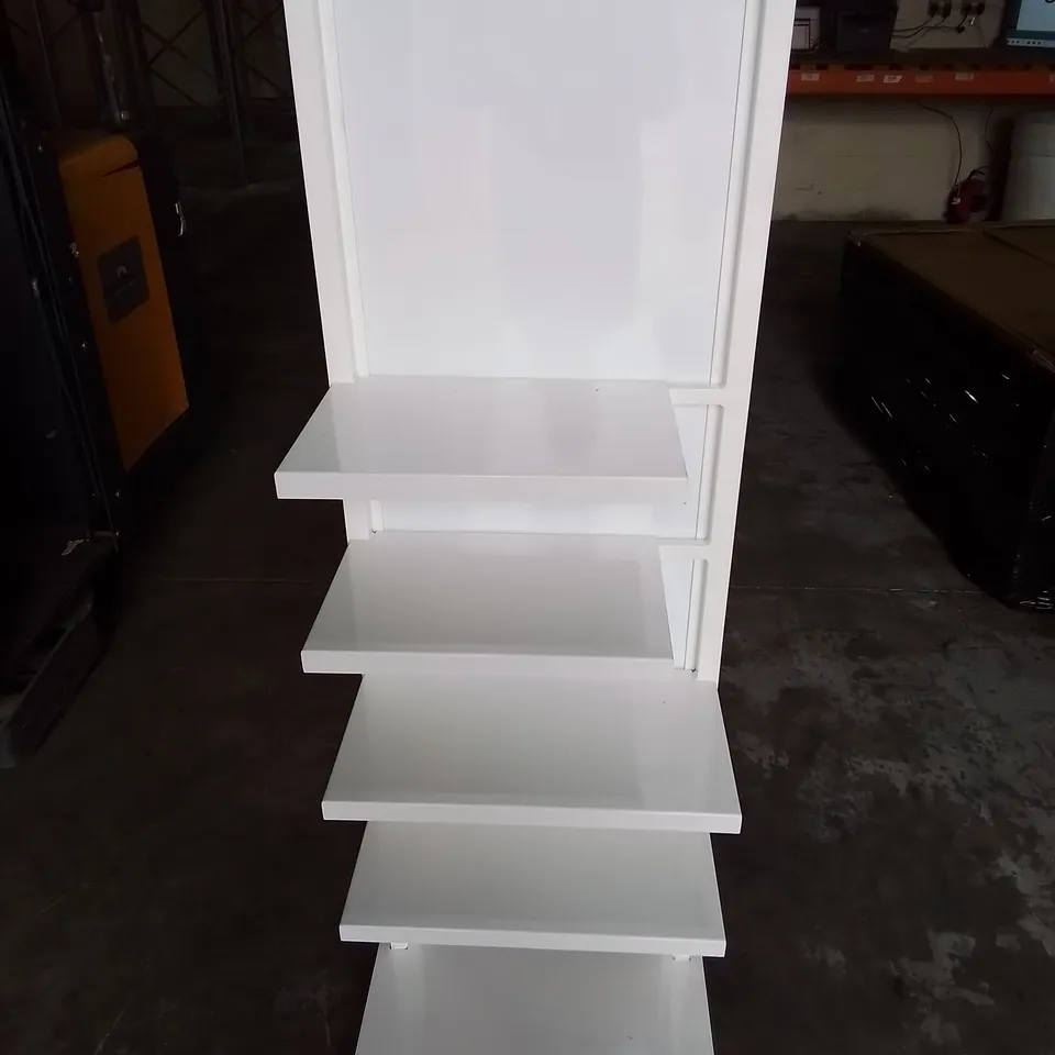 WHITE METAL 5 SHELF DISPLAY UNIT 