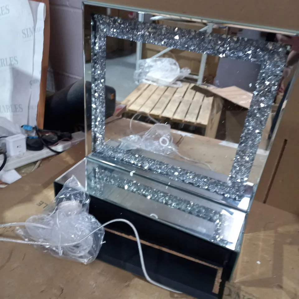 JULIEN MACDONALD LIGHT UP ENCAPSULATED CRYSTAL DRESSING TABLE MIRROR