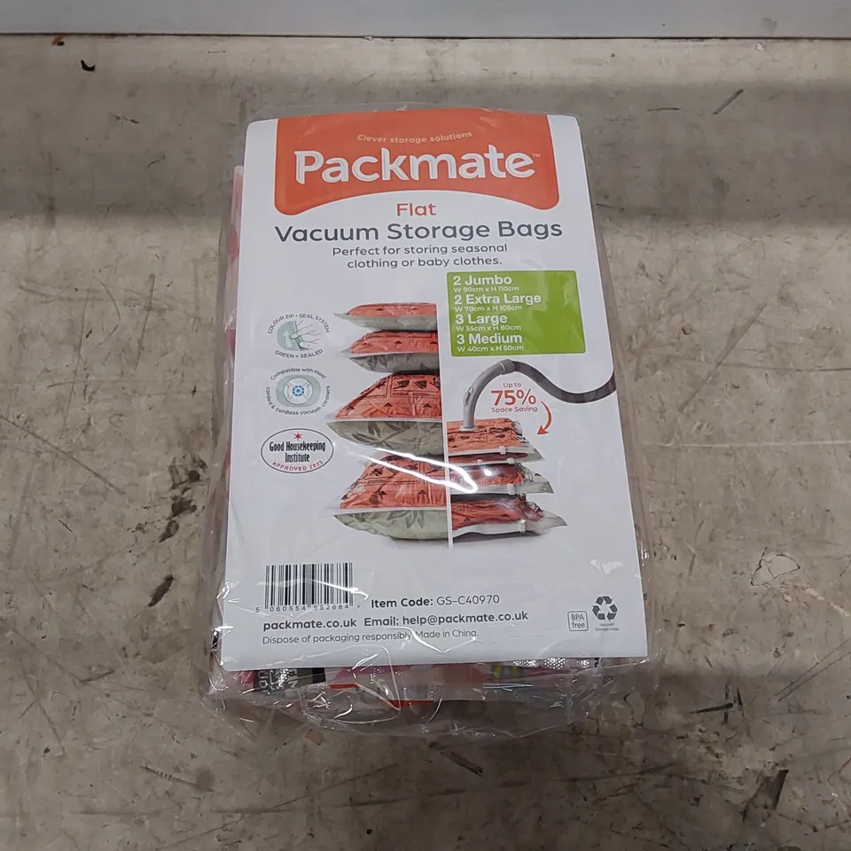 BOXED PACKMATE SET OF APPROXIMATELY 10 MIXED SIZES VACUUM BAGS (1 BOX)