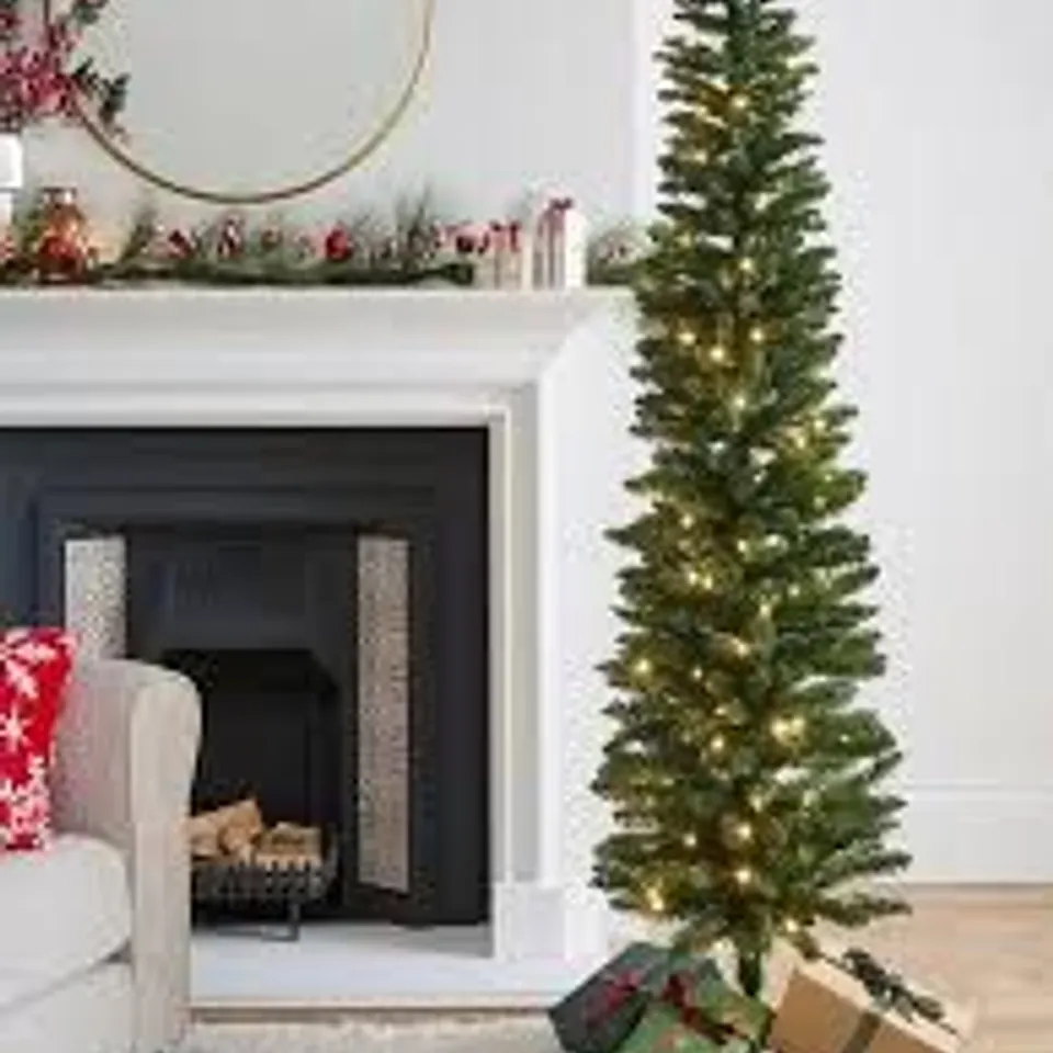 BOXED PRE-LIT 6FT PENCIL CHRISTMAS TREE - COLLECTION ONLY