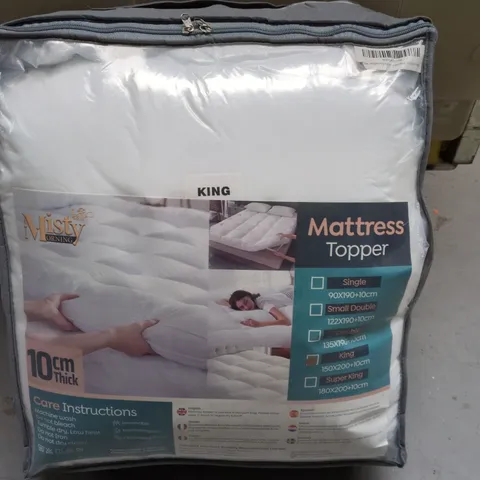 MISTY MORNING KING SIZE MATTRESS TOPPER, 10CM THICK