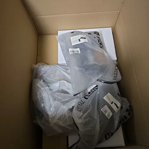 BOX OF APPROXIMATELY 15 PAIRS OF ASSORTED SHOES IN VARIOUS STYLES , COLOURS AND SIZES