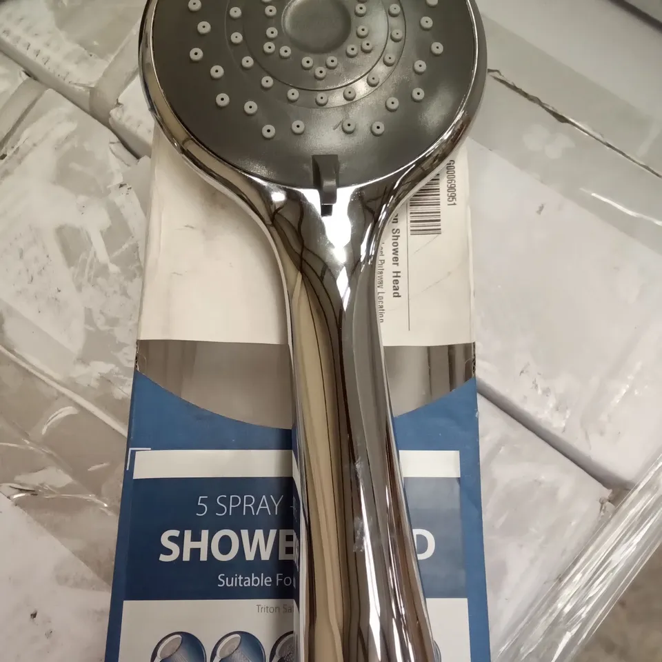 BOXED TRITON 5 SPRAY CHROME SHOWER HEAD