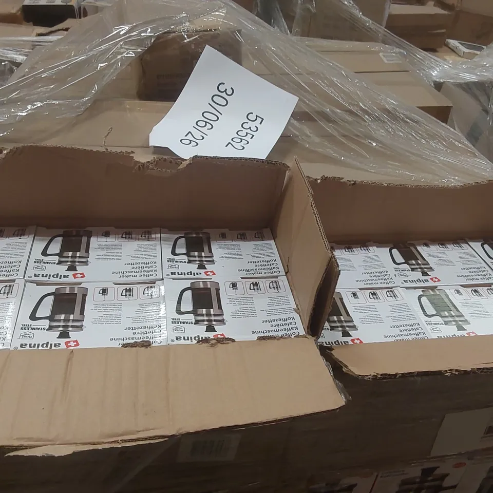 PALLET TO CONTAINING A VERY LARGE QUANTITY OF CAFETIERE COFFEE MAKERS