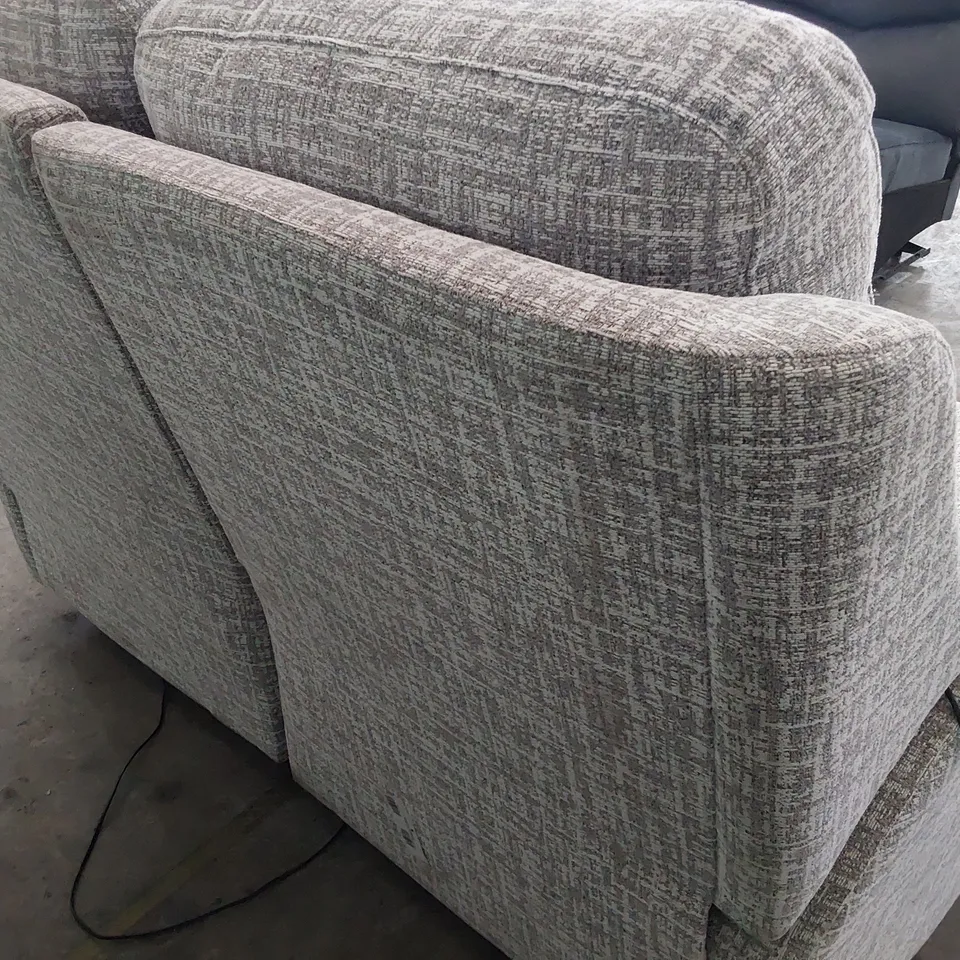 QUALITY BRITISH DESIGNER G PLAN KINGSBURY POWER RECLINING TWO SEATER SOFA SHORE SLATE FABRIC 