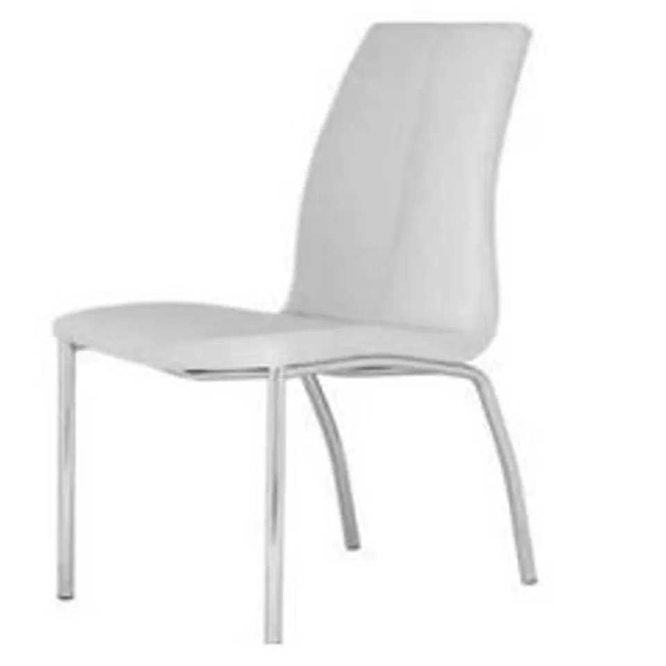 SIX FAUX LEATHER CREAM DINING CHAIRS RRP £600