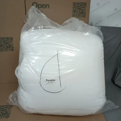 DOUBLE MATTRESS TOPPER - WHITE, SEALED IN PLASTIC 