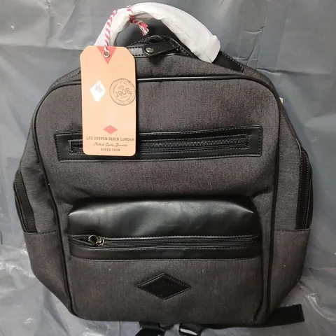 LEE COOPER DENIM LONDON RUCKSACK IN BLACK