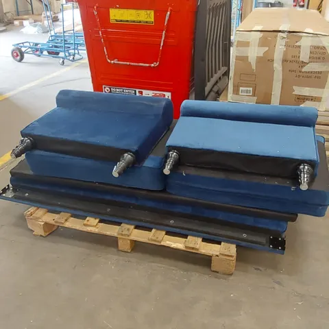 PALLETISED UNASSEMBLED DESIGNER SOFA - BLUE VELVET