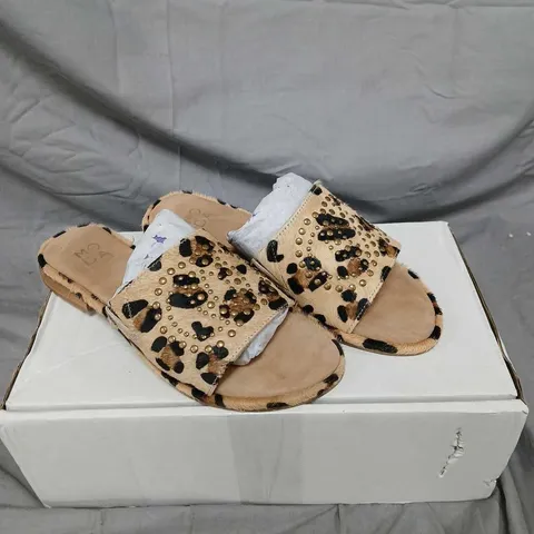 LEOPARD PRINT LEATHER SANDALS – WOMEN'S, SIZE 7