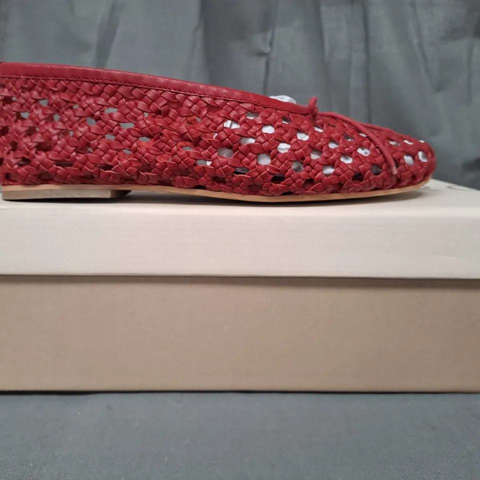 BOXED PAIR OF PILCRO SHOES IN RED EU SIZE 38
