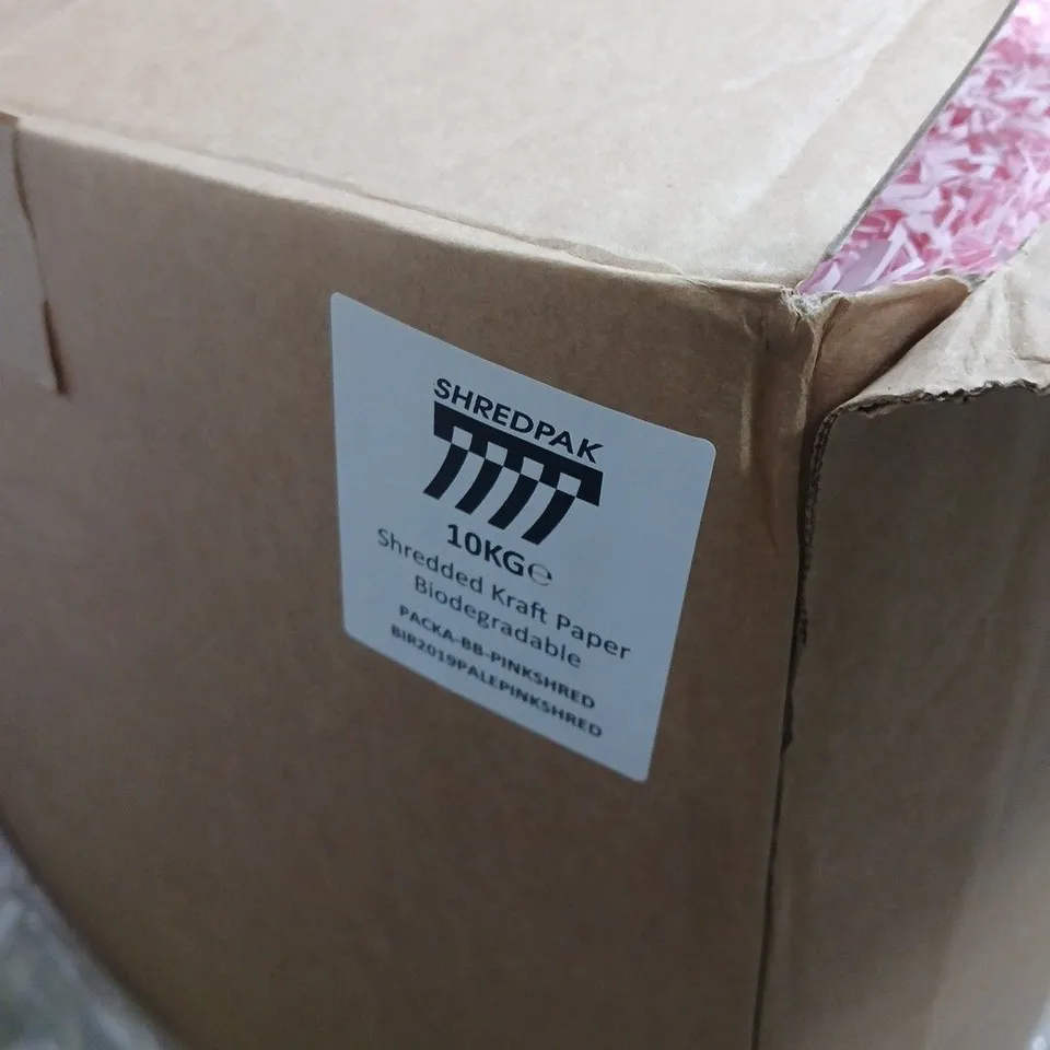 SHREDPAK SHREDDED KRAFT PAPER, PINK, 10KG (BIODEGRADABLE)