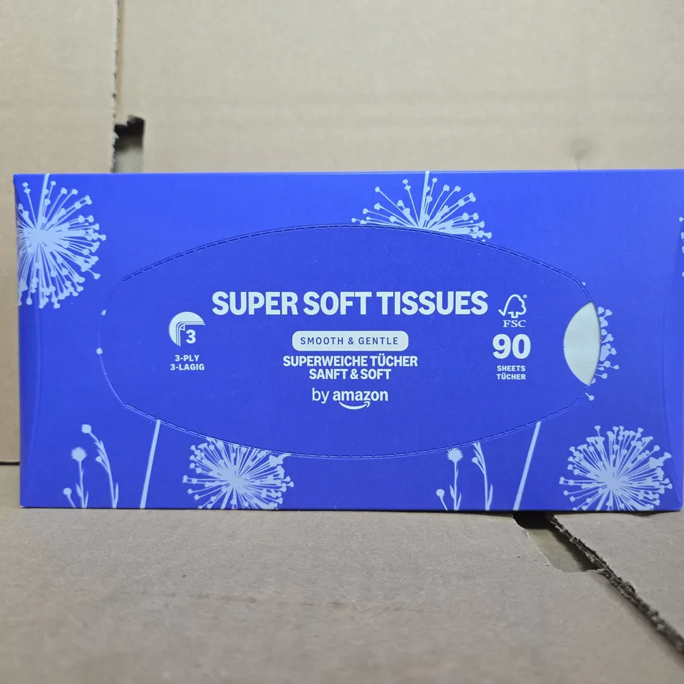 BOX OF 12 PACKS OF SUPER SOFT TISSUES (90 SHEETS PER BOX)