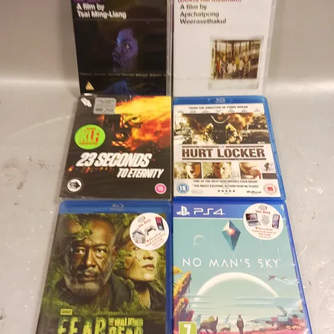APPROXIMATELY 10 ASSORTED MEDIA PRODUCTS TO INCLUDE GHOSTBUSTERS, NO MAN'S SKY, THE HURT LOCKER ETC