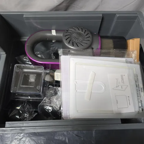 APPROXIMATELY 20 ASSORTED HOUSEHOLD ITEMS TO INCLUDE HOOVER PARTS, LOGITECH AND ADVANCED ELECTROMAGNETIC