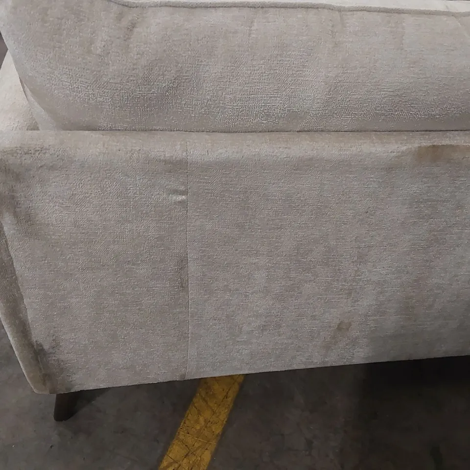 QUALITY DESIGNER SANREMO 3 SEATER CHENILLE UPHOLSTERED SOFA - NATURAL