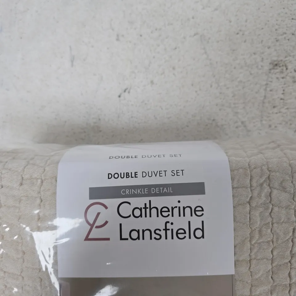 CATHERINE LANSFIELD DOUBLE DUVET SET – CRINKLE DETAIL, TIMELESS COLLECTION