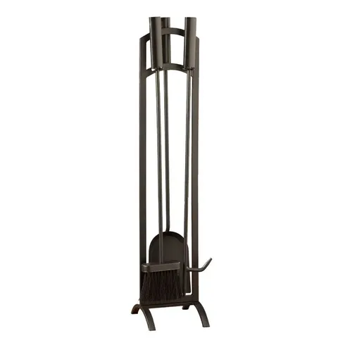 BOXED BASIC 4 PIECE STEEL FIREPLACE TOOL SET (1 BOX)