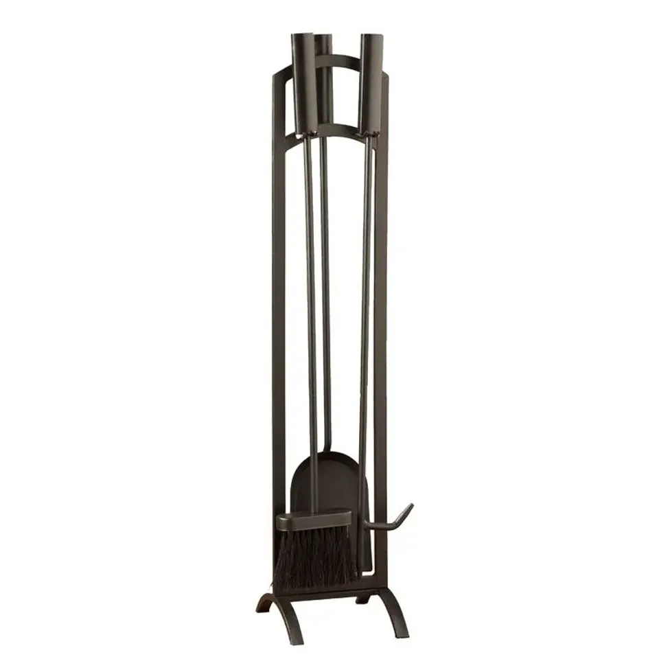 BOXED BASIC 4 PIECE STEEL FIREPLACE TOOL SET (1 BOX)