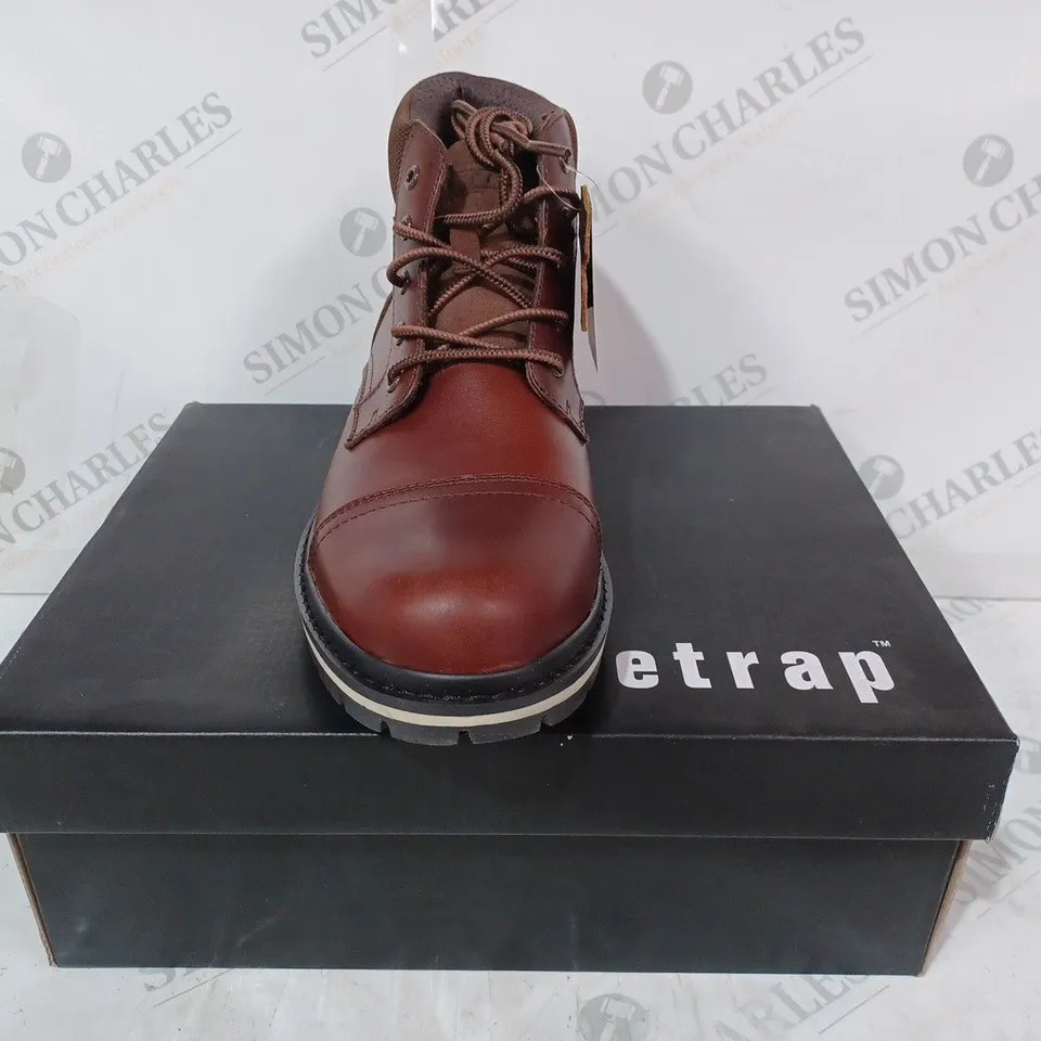 BOXED PAIR OF FIRETRAP AUBIN SHOES IN CAMEL COLOUR UK SIZE 8