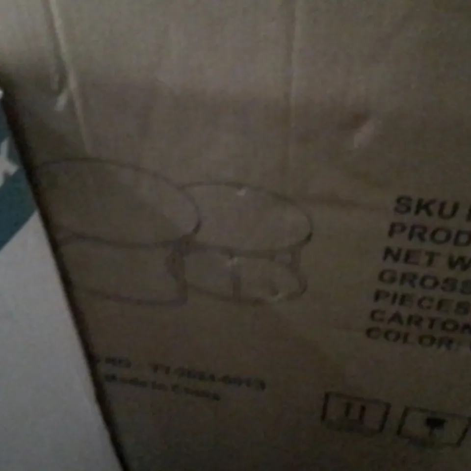 BOXED NESTING COFFEE TABLE SET - WHITE MARBLE (1 BOX)