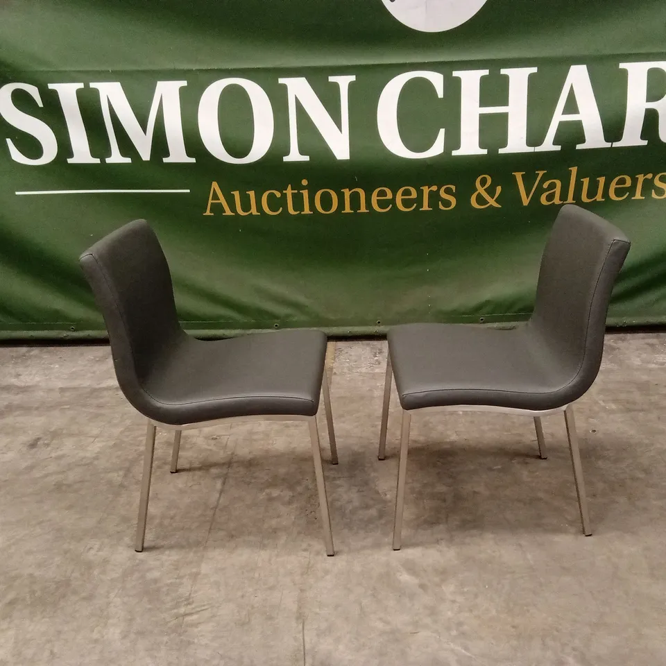 SET OF 2 QUALITY DESIGNER AUDREY DINING CHAIRS, PU LEATHER