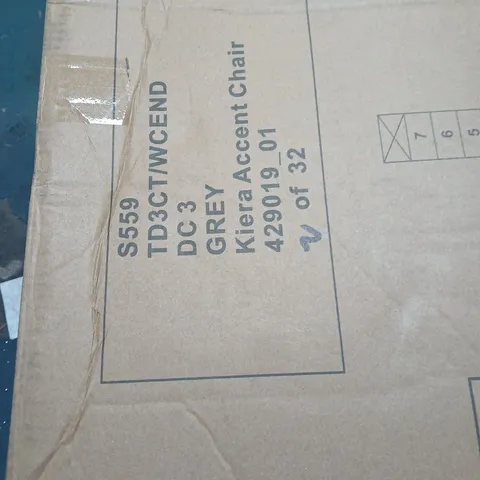 KIERA ACCENT CHAIR GREY – BOXED
