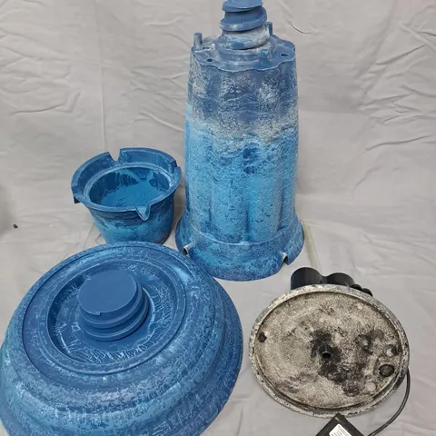 BEMINI BARI MULTIFUNCTIONAL WATER FOUNTAIN – BLUE PLASTIC GARDEN FOUNTAIN WITH PUMP 