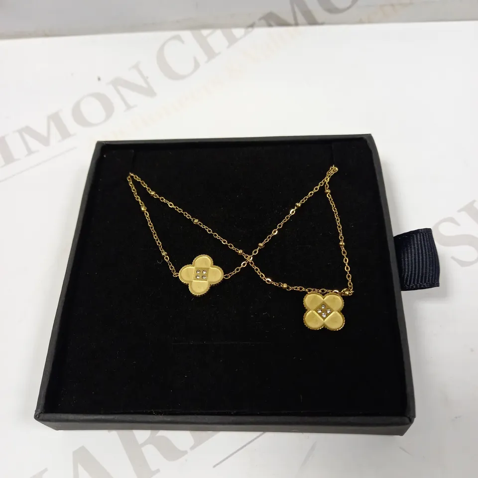 SEOLA JEWELLERY LONDON FOUR LEAF CLOVER GOLD NECKLACE  