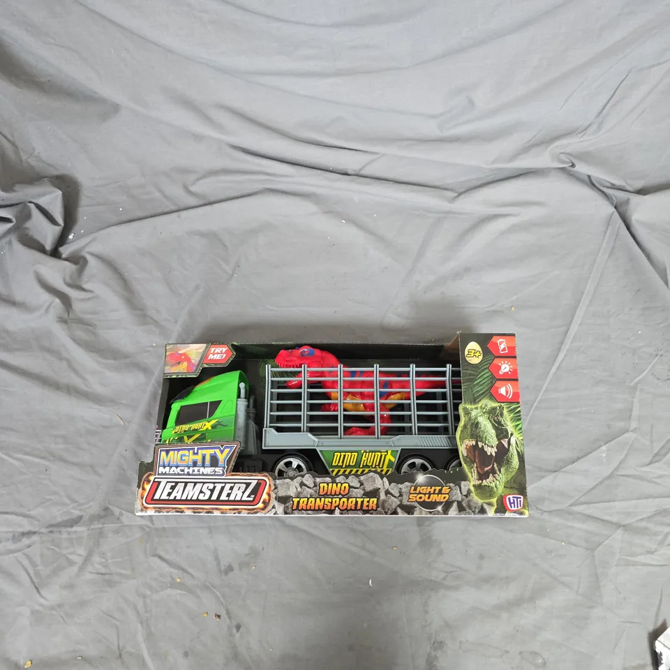 MIGHTY MACHINES TEAMSTERZ DINO TRANSPORTER TOY TRUCK - LIGHT & SOUND (BOXED)