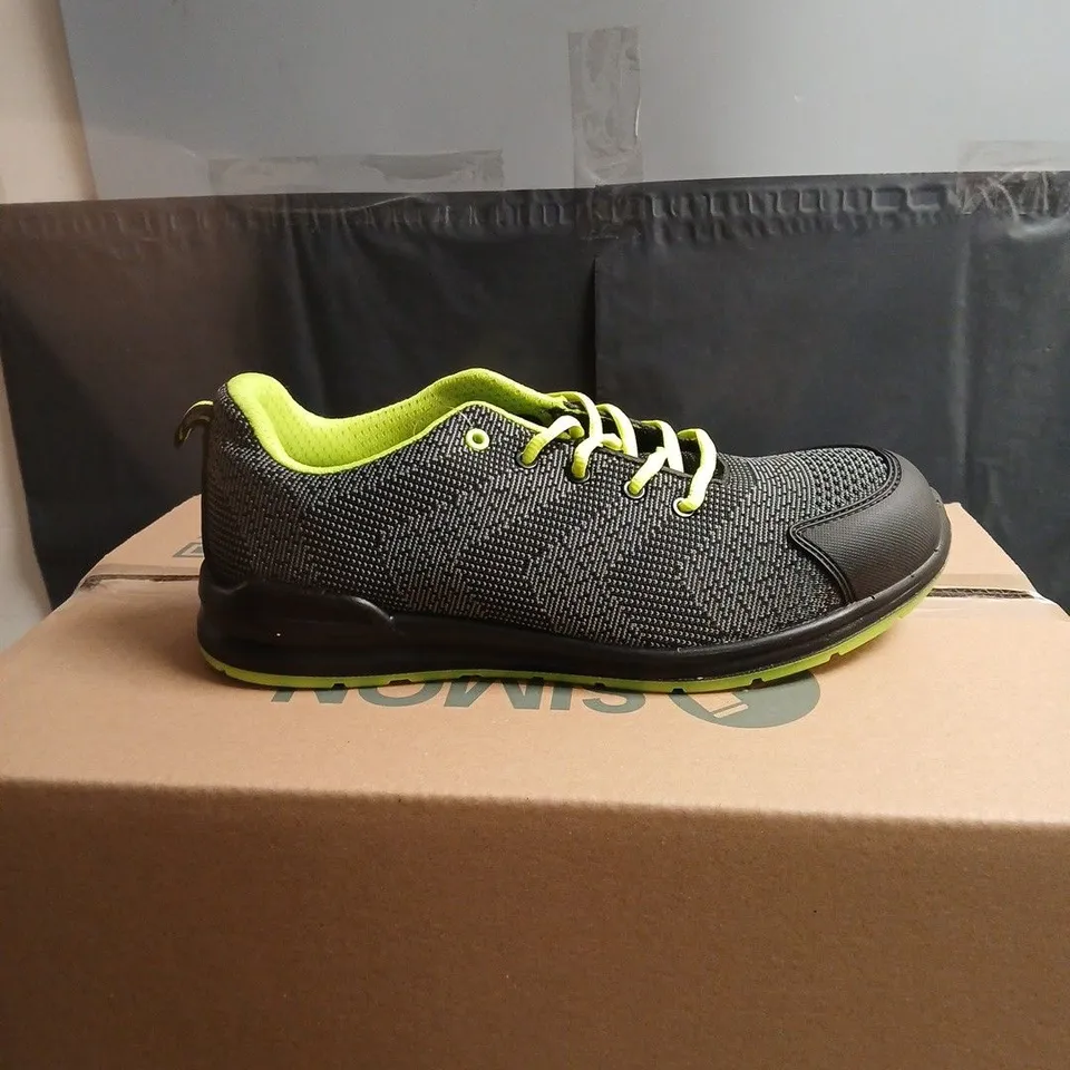 HIMALAYAN MEN'S GREY KNIT ATHLETIC SNEAKERS WITH NEON LIME ACCENTS – PAIR UK 10