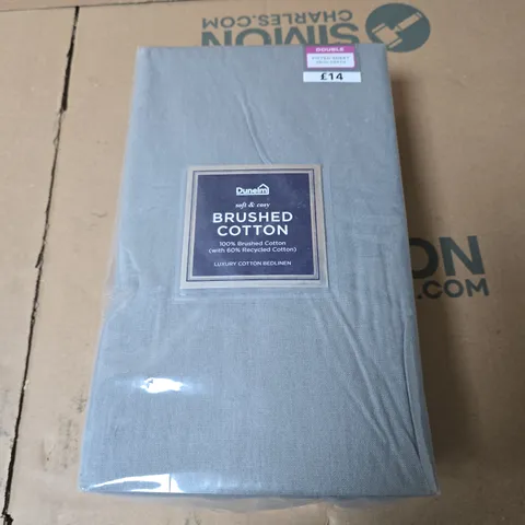 DUNELM SOFT & COSY BRUSHED COTTON BED LINEN – DOUBLE, GREY , DEPTH 28CM 