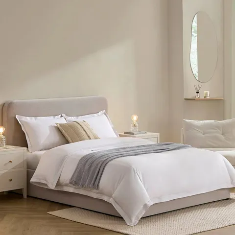 BOXED DUSK ASCOT OTTOMAN STORAGE BED - CHENILLE LIGHT GREY // SIZE: DOUBLE (2 BOXES)