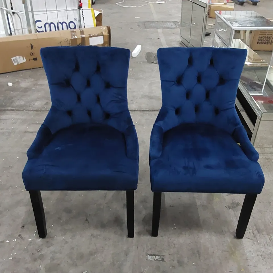 DESIGNER VELVET ROYAL BLUE DINING CHAIRS 