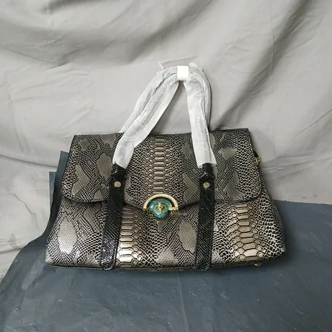 SNAKE PRINT HANDBAG WITH GOLD TURN-LOCK – WOMEN'S ACCESSORIES