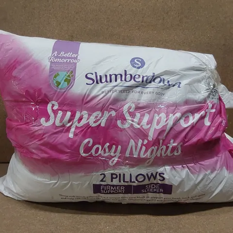 BAGGED SLUMBERDOWN SUPER SUPPORT COSY NIGHTS FIRM SIDE SLEEPER PILLOW (SET OF 2)