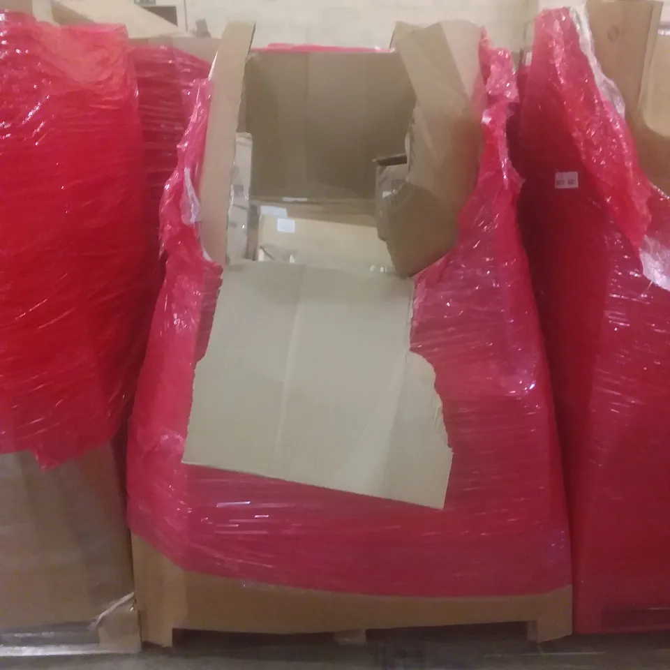 PALLET OF ASSORTED HOUSEHOLD PRODUCTS AND ITEMS, INCLUDING; EXERCISE BIKE, COOKER HOOD, AIR FRYERS, TV WALL MOUNT, BOXED FURNITURE ETC 