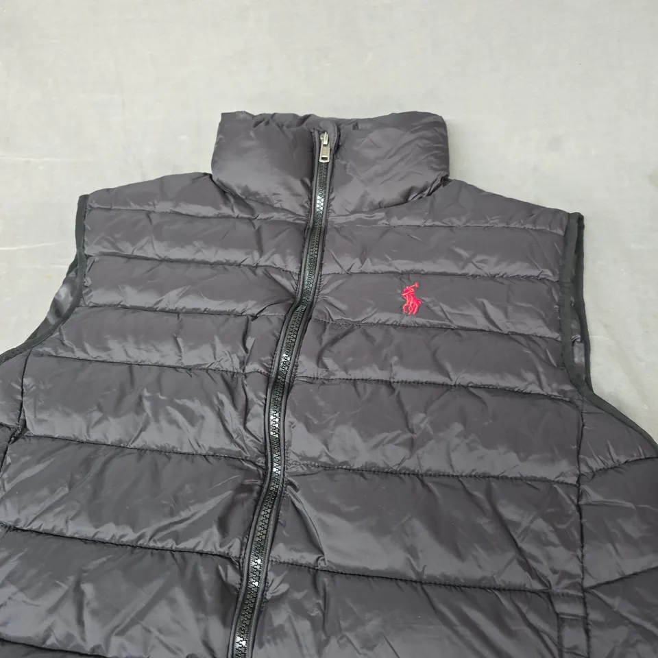 RALPH LAUREN POLO QUILTED PUFFER GILET– DARK GREY - SIZE M