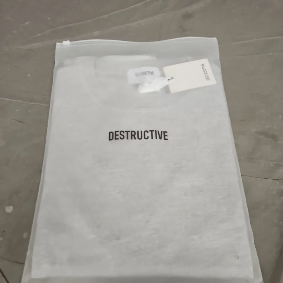 DESTRUCTIVE CROPPED LONG SLEEVE TEE - SIZE M