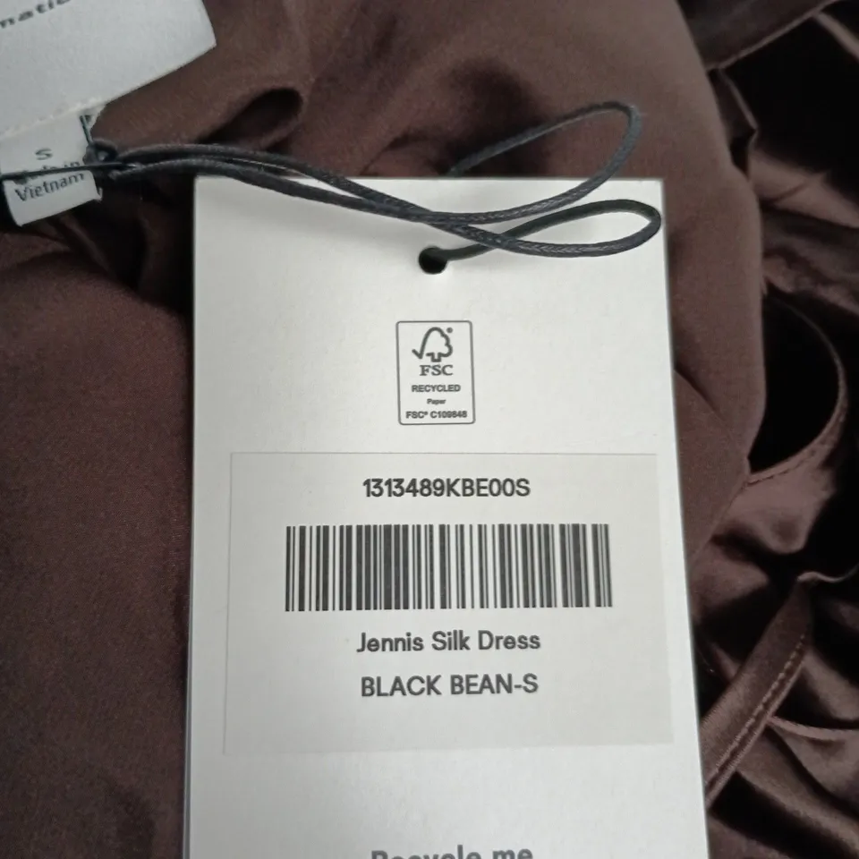 REFORMATION BROWN SILK DRESS – SIZE S