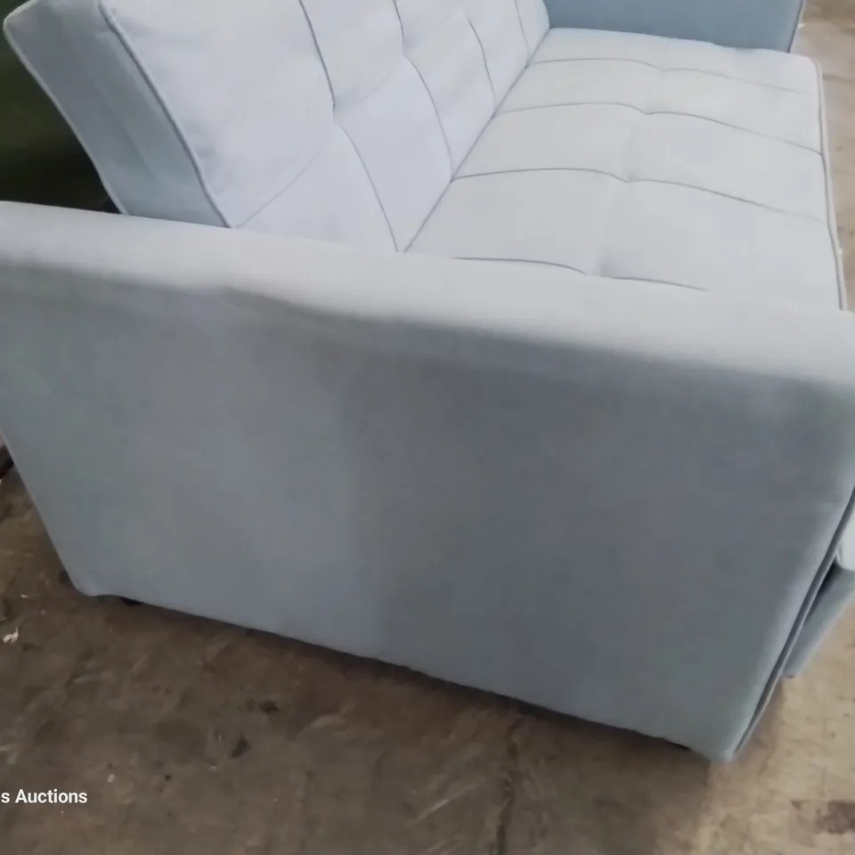 DESIGNER CLIC CLAC SOFA BED BABY BLUE PLUSH FABRIC 