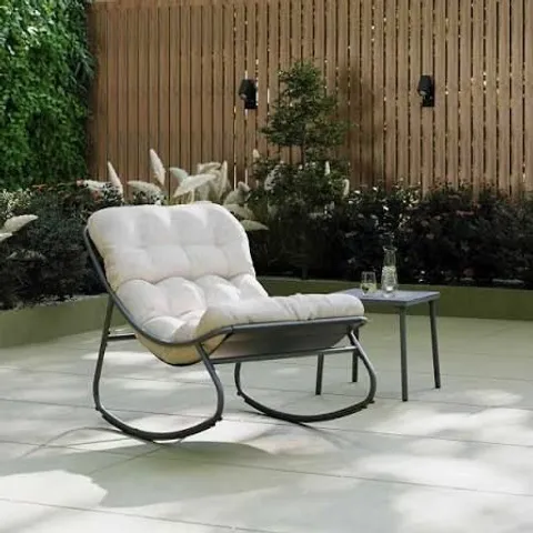 BOXED CHARLES BENTLEY PORTO ROCKING CHAIR WITH CUSHION (1 BOX)
