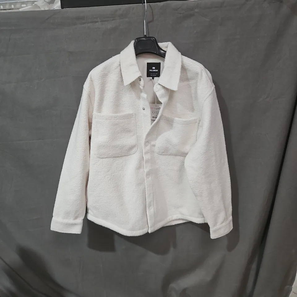 PULL&BEAR WHITE SHERPA JACKET – UK 10 (EU 38)