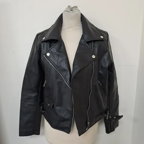 URBAN BLISS NESSA FAUX LEATHER BIKER JACKET - SIZE 12 