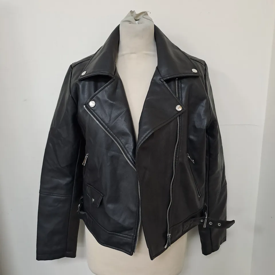 URBAN BLISS NESSA FAUX LEATHER BIKER JACKET - SIZE 12 