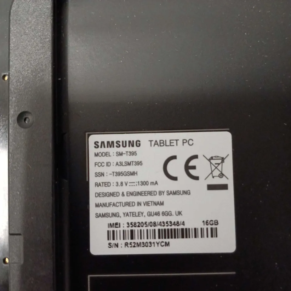 SAMSUNG GALAXY TABLET PC SM-T395 – 16GB, CRACKED FRONT SCREEN