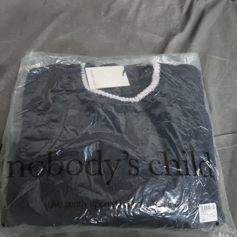 NOBODY'S CHILD BOW BACK RELAXED JUMPER – NAVY, UK M