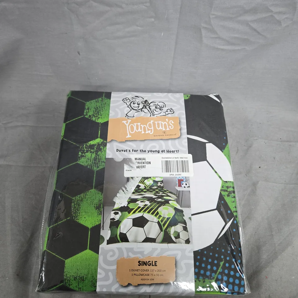 YOUNGUN'S SINGLE DUVET COVER SET – SOCCER BALL PRINT