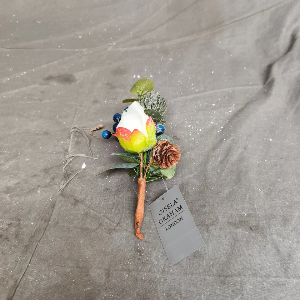 APPROXIMATELY 22 GISELA GRAHAM FROSTED FLOWER WITH BERRY AND LEAF DECORATIONS