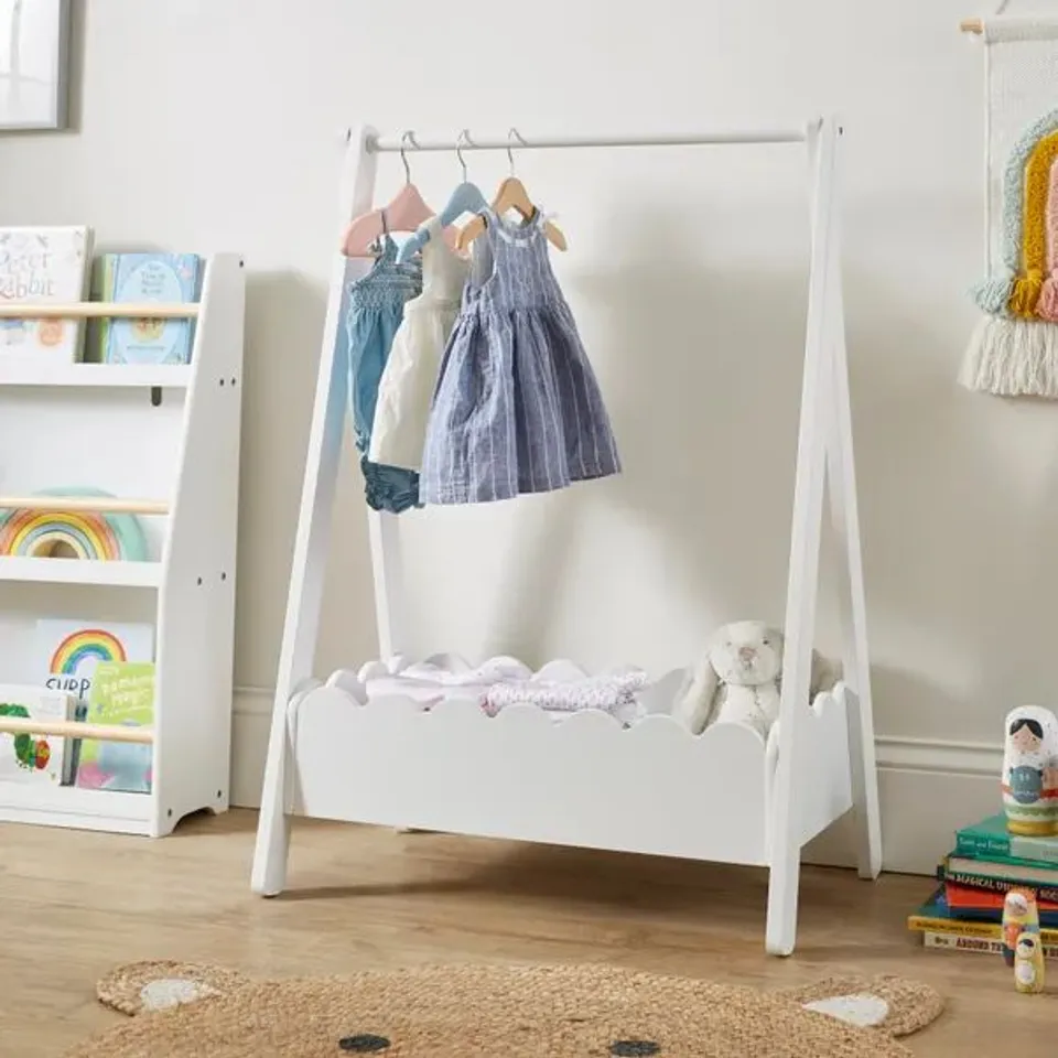 BOXED KIDS AYLA CLOTHES RAIL - WHITE (1 BOX)